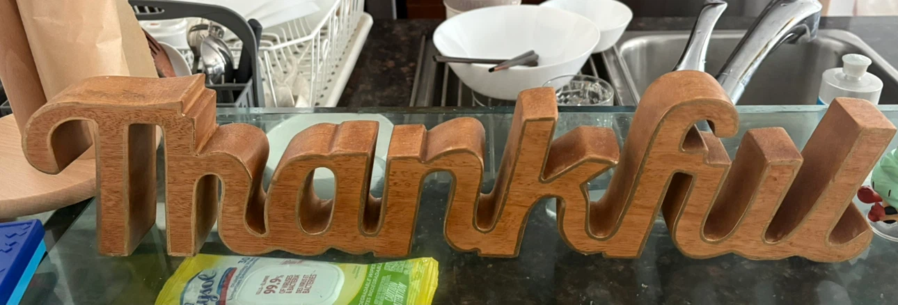 Wooden Thankful Tabletop Decor