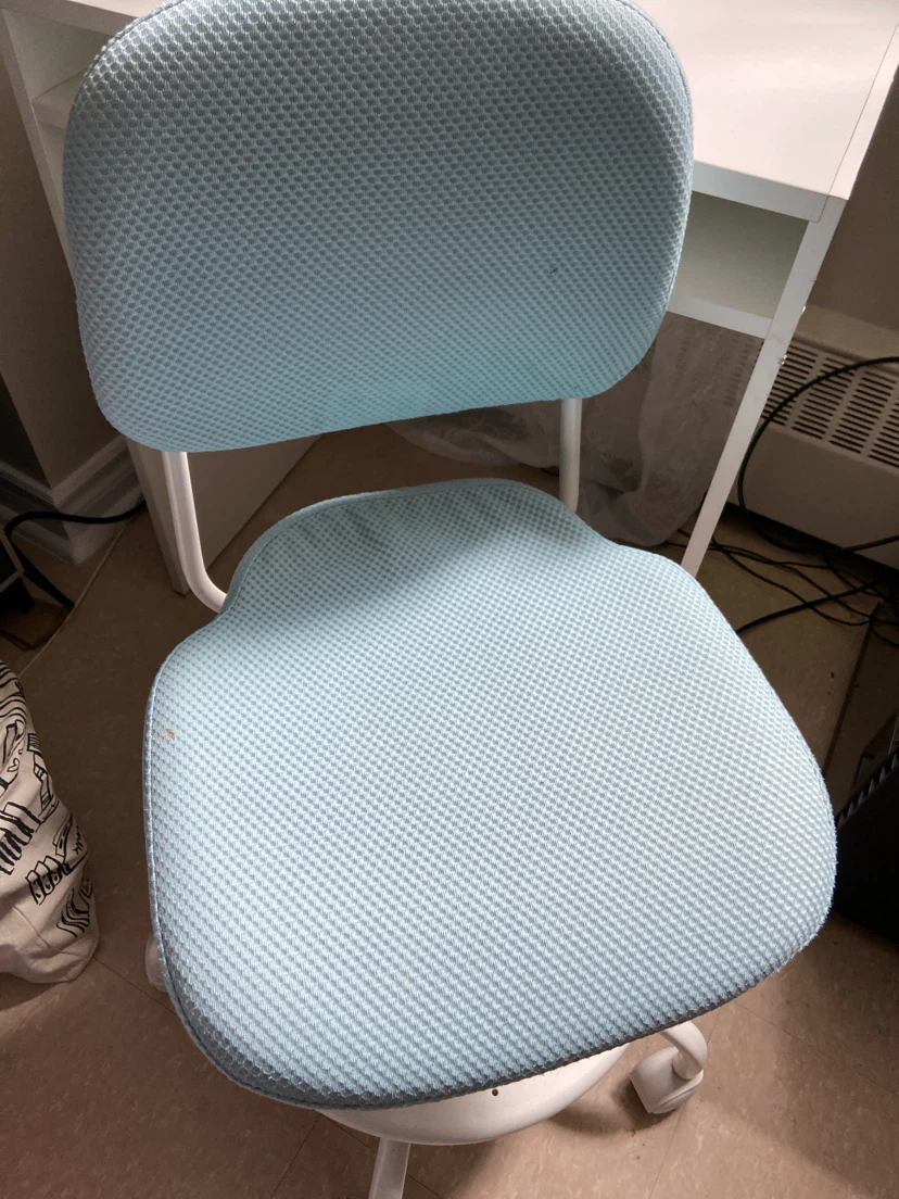 White Small Desk with Shelf with chair - photo 5