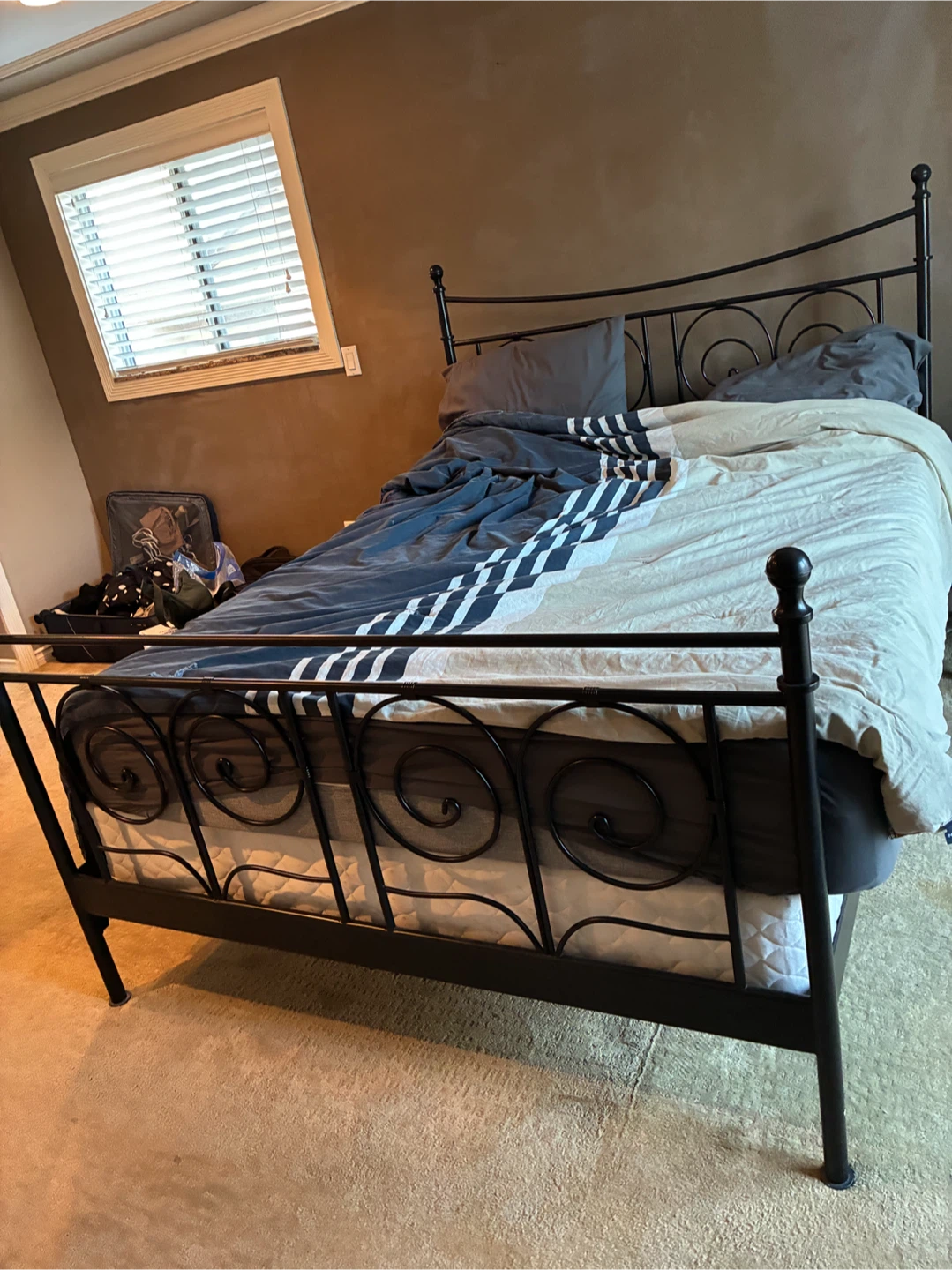 black metal bed frame (queen bed sized) - photo 2