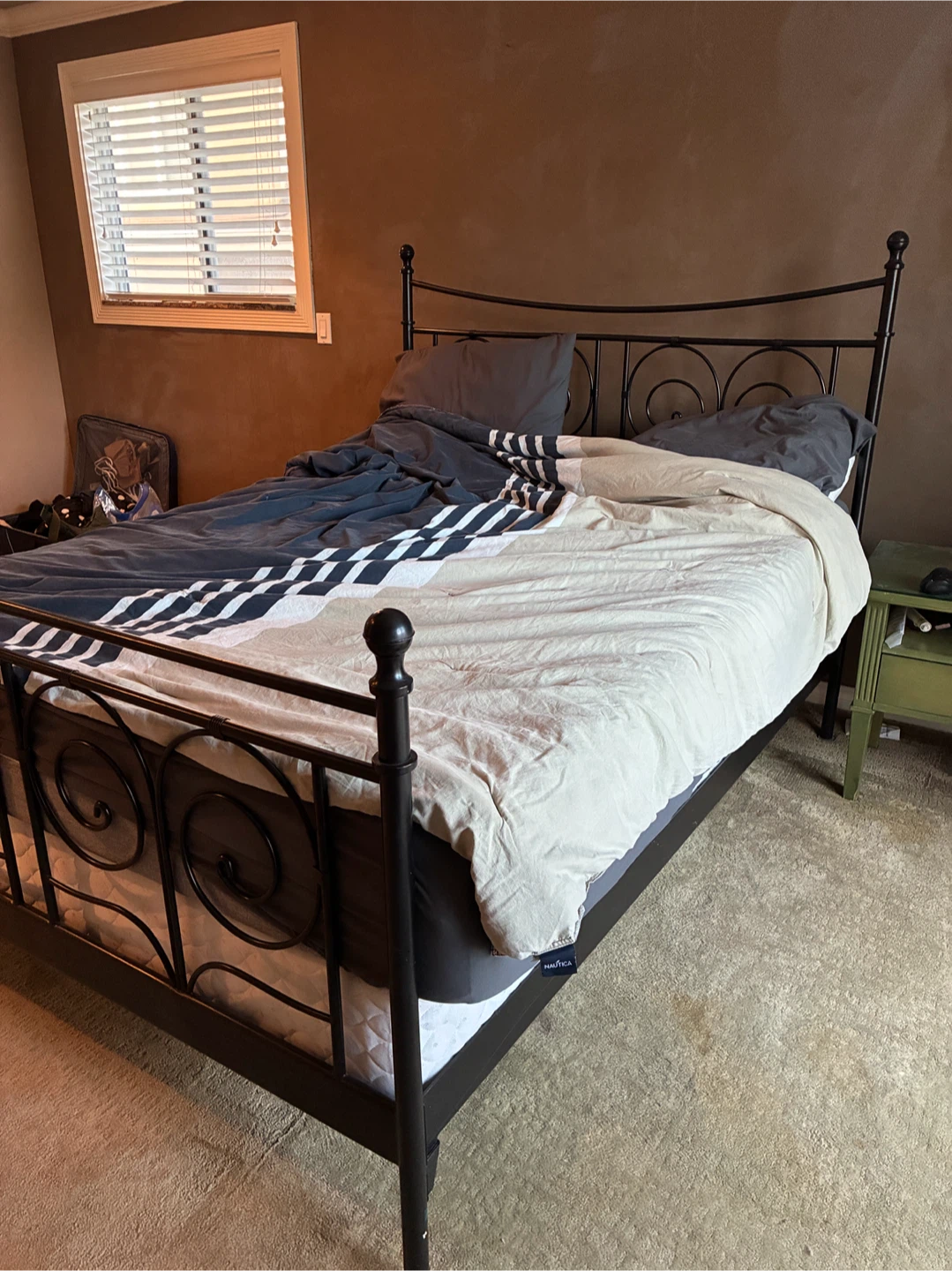 black metal bed frame (queen bed sized) - photo 3