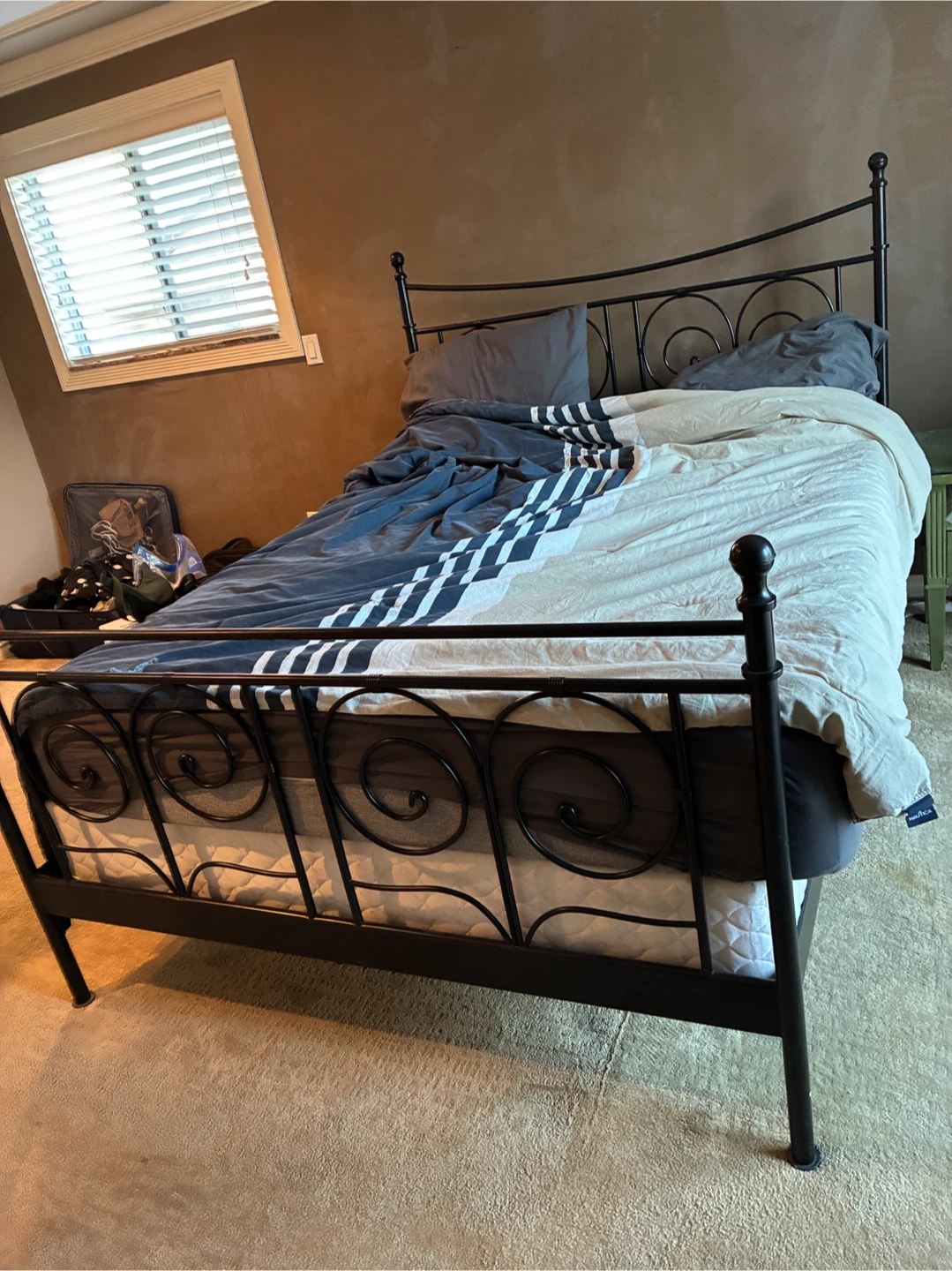 black metal bed frame (queen bed sized) - photo 4