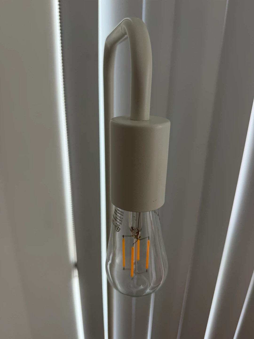 White Floor Lamp with Edison Bulb - photo 2
