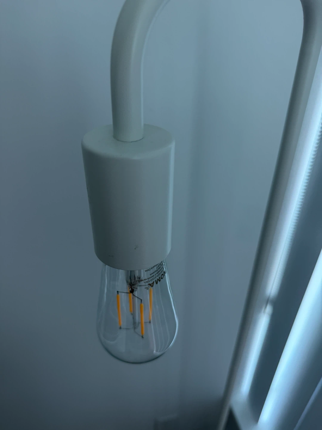 White Floor Lamp with Edison Bulb - photo 3