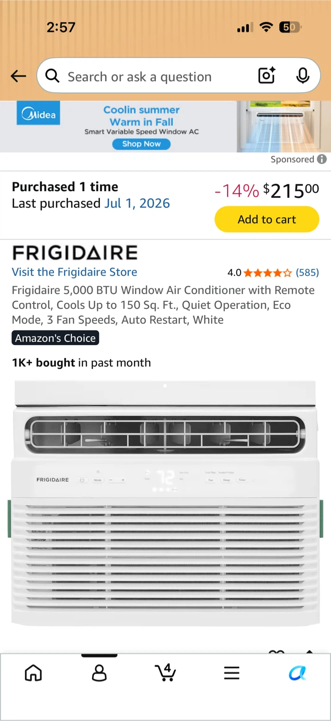 Frigidaire 5,000 BTU Window Air Conditioner - photo 2
