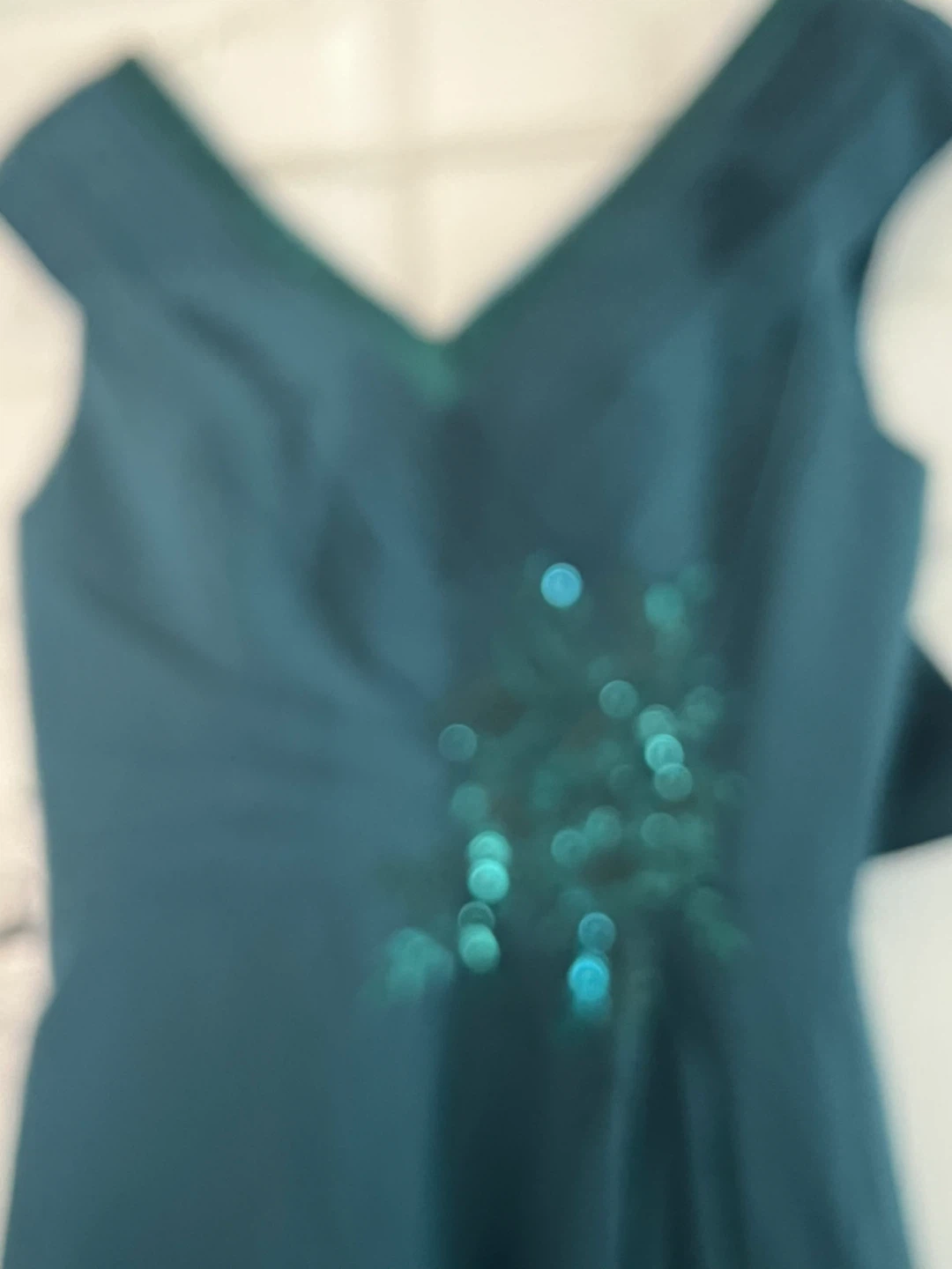 Teal V-Neck Sequined Dress - photo 2