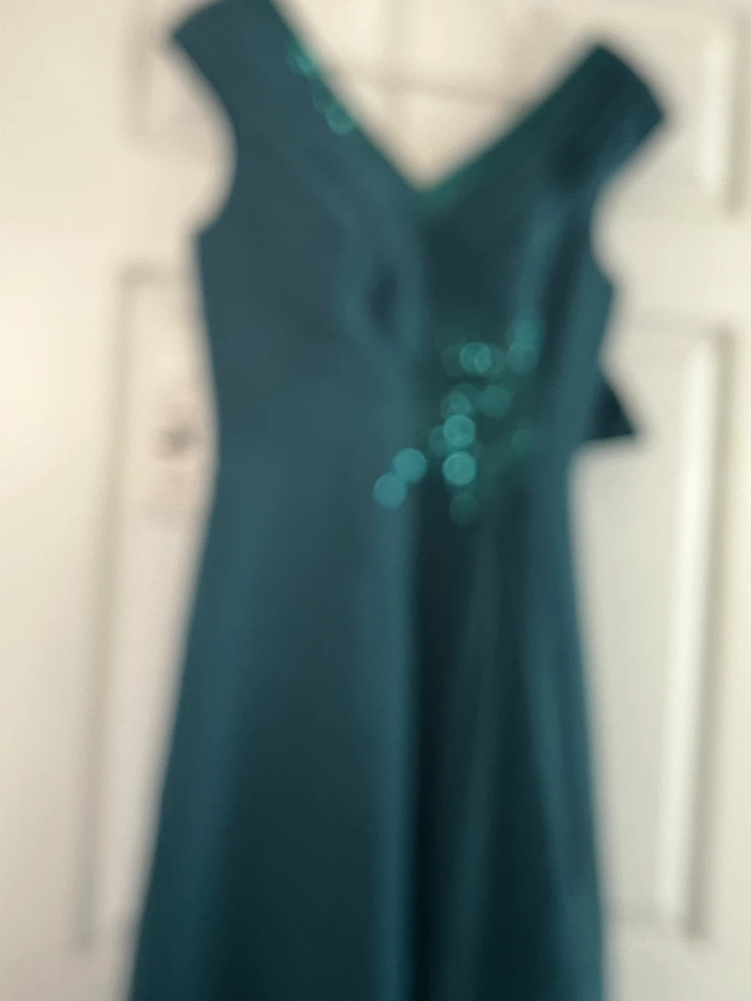 Teal V-Neck Sequined Dress - photo 3