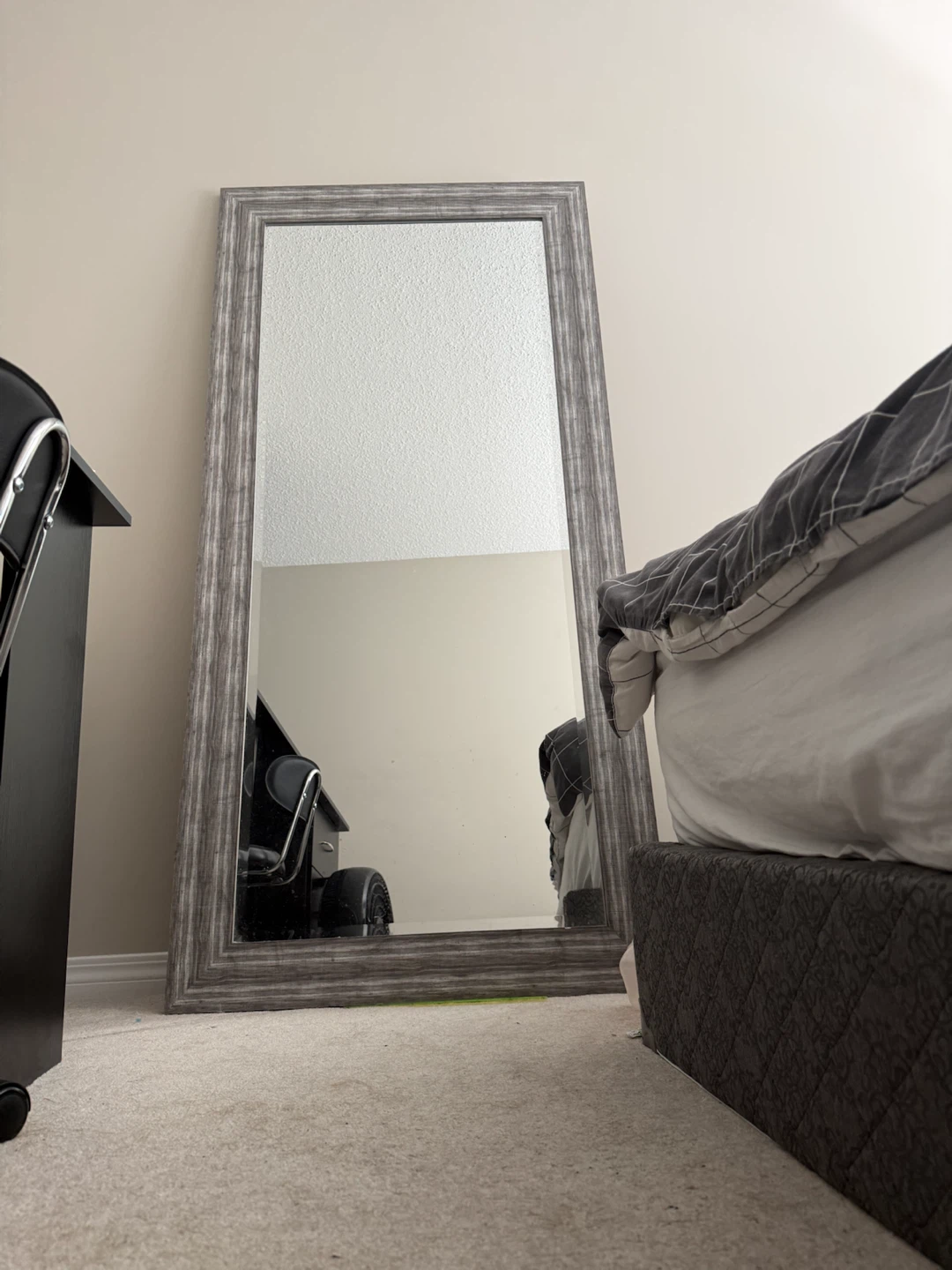 Large Floor Mirror with Grey Wood Frame - photo 2