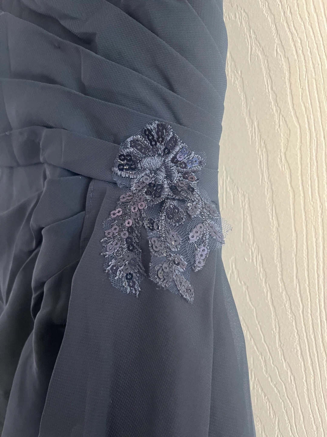 Navy Blue Off-the-Shoulder Formal Dress - photo 3