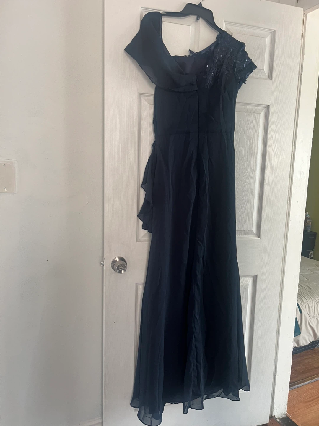 Navy Blue Off-the-Shoulder Formal Dress - photo 4