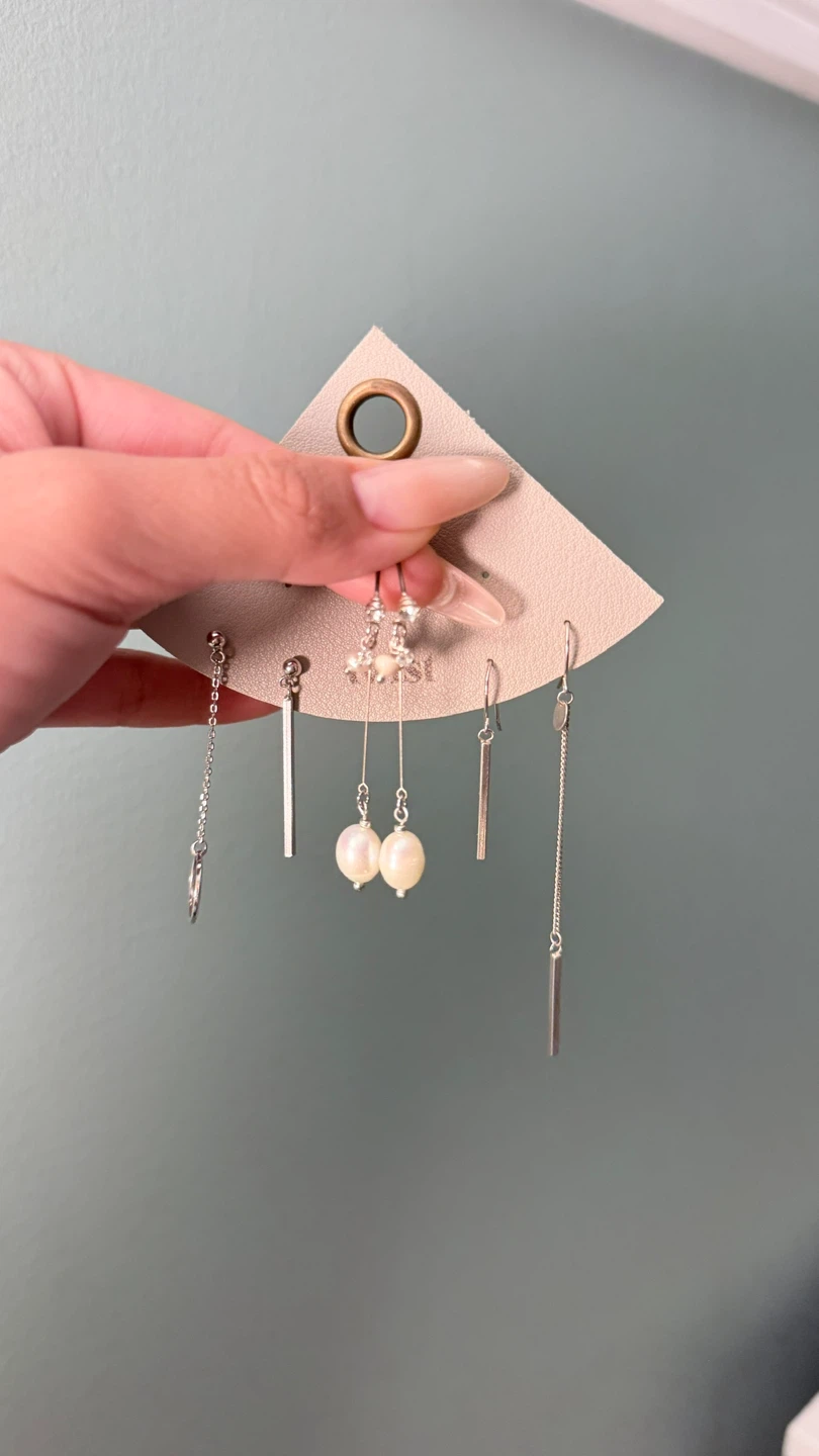 Dangle Earrings - Silver Tone with Pearls