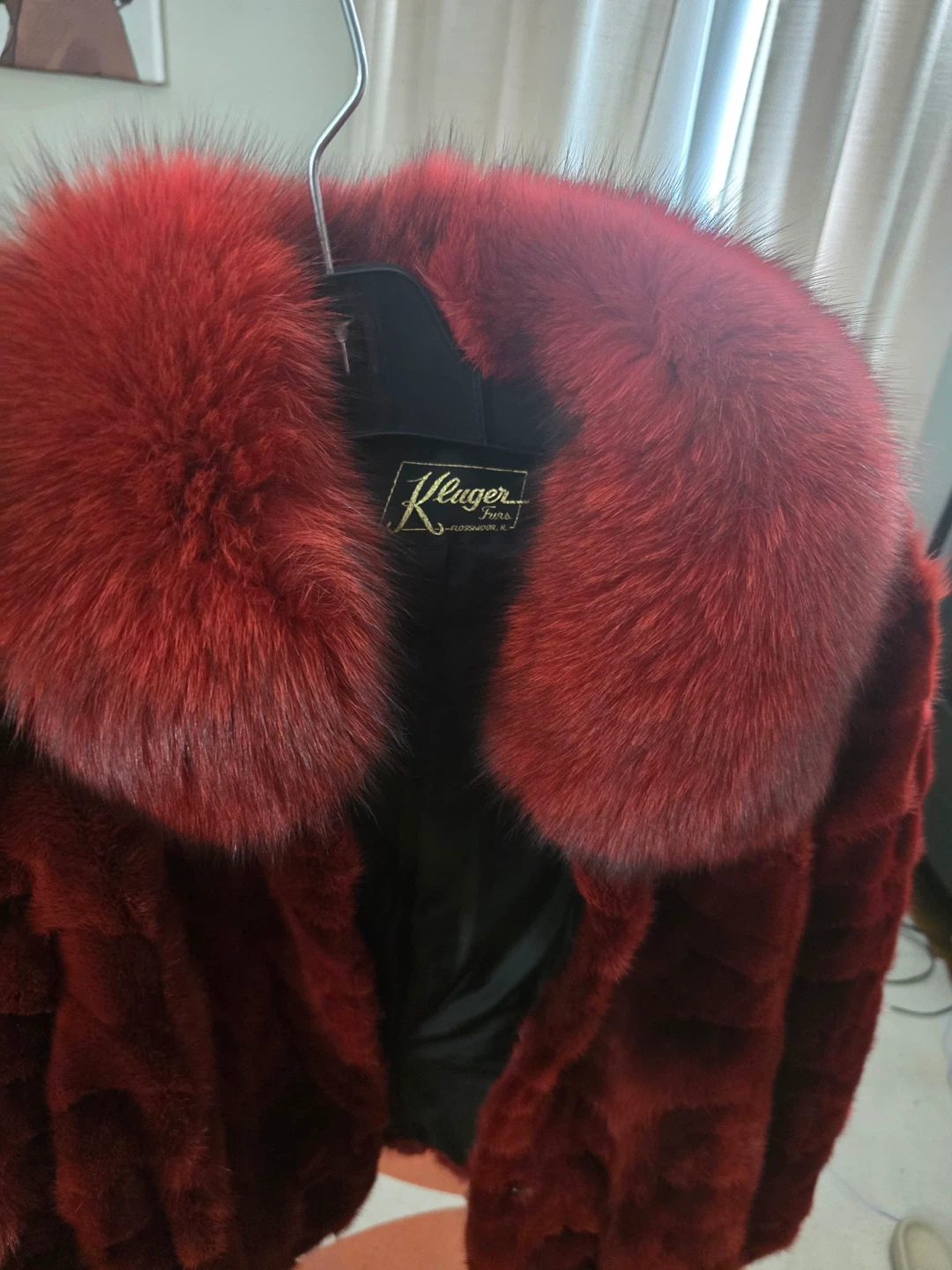 Kluger Furs Red Fur Jacket ( Burgundy)