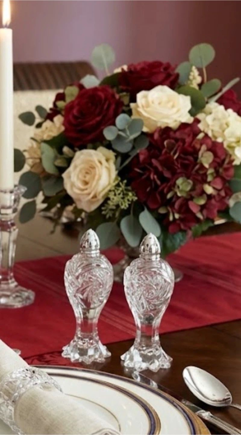 Vintage Czech Crystal Salt/Pepper