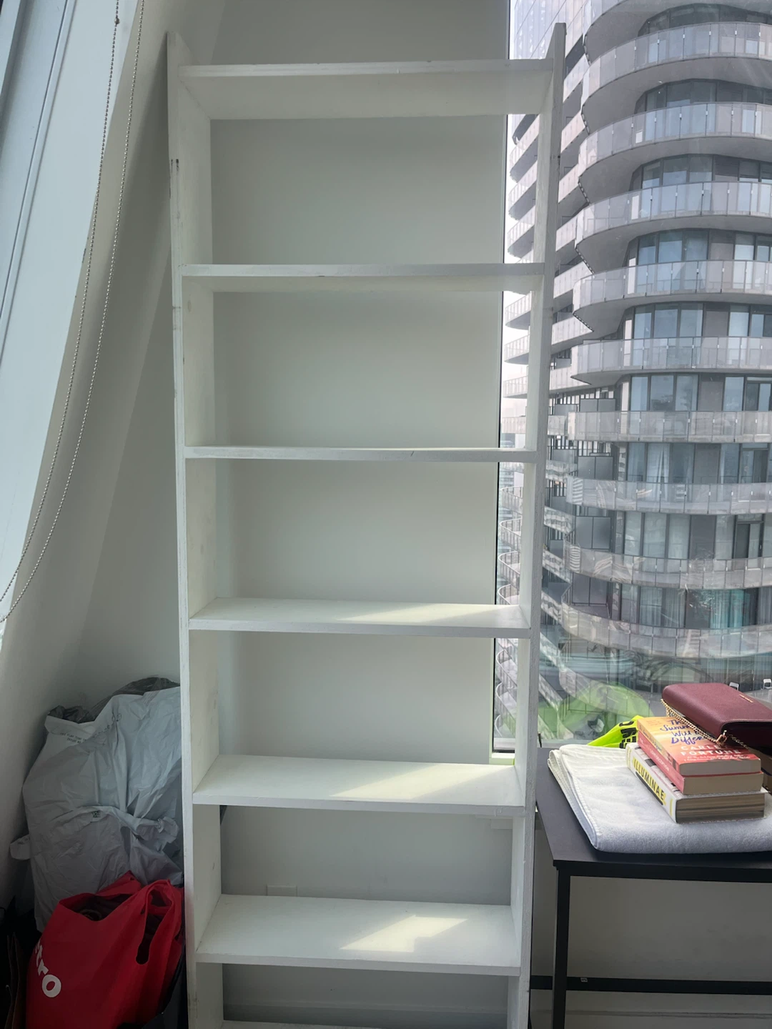 White Tall Wooden Bookshelf