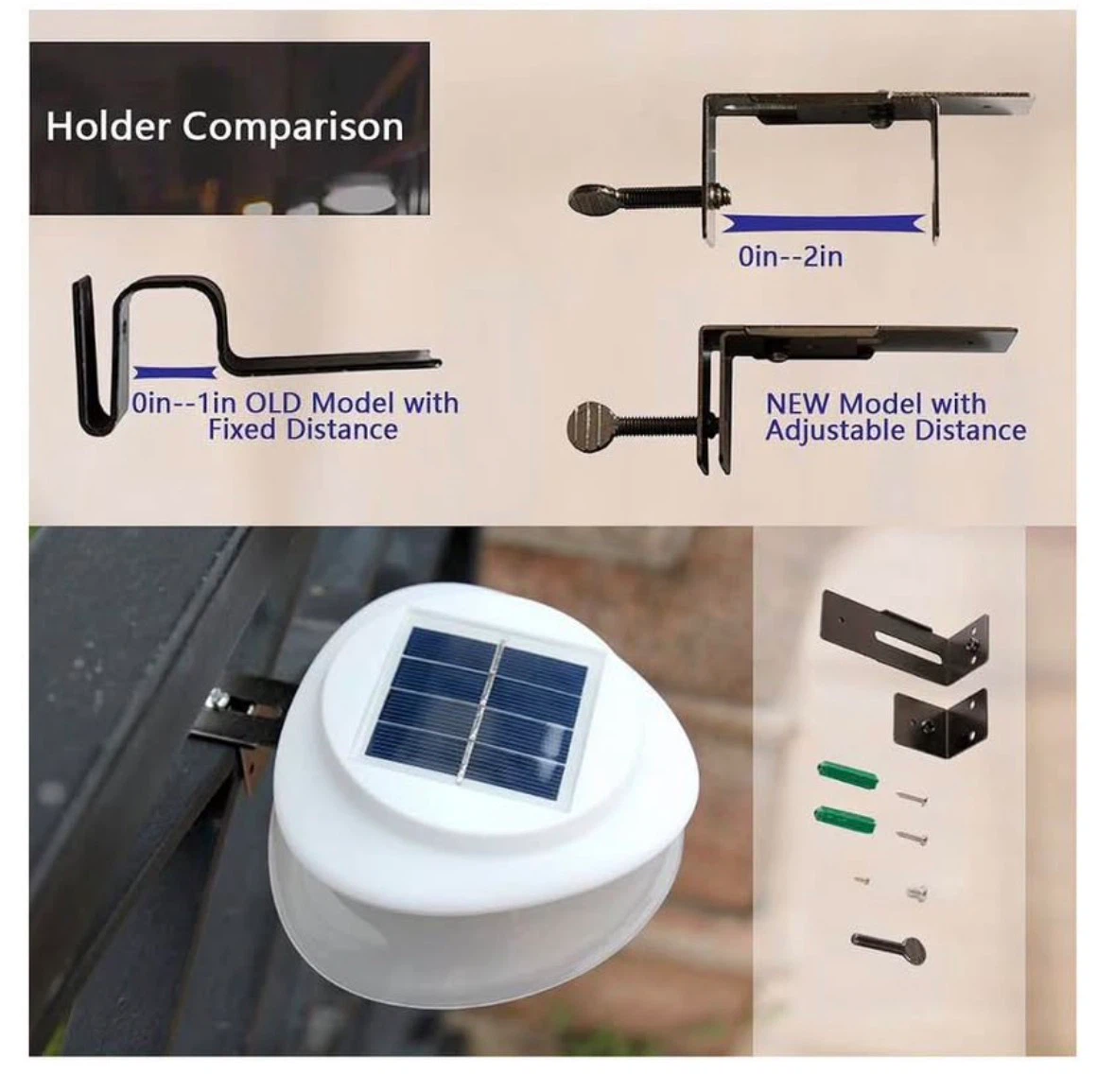 Solar Gutter Lights Outdoor, 9 LED Super Bright, Waterproof - photo 2