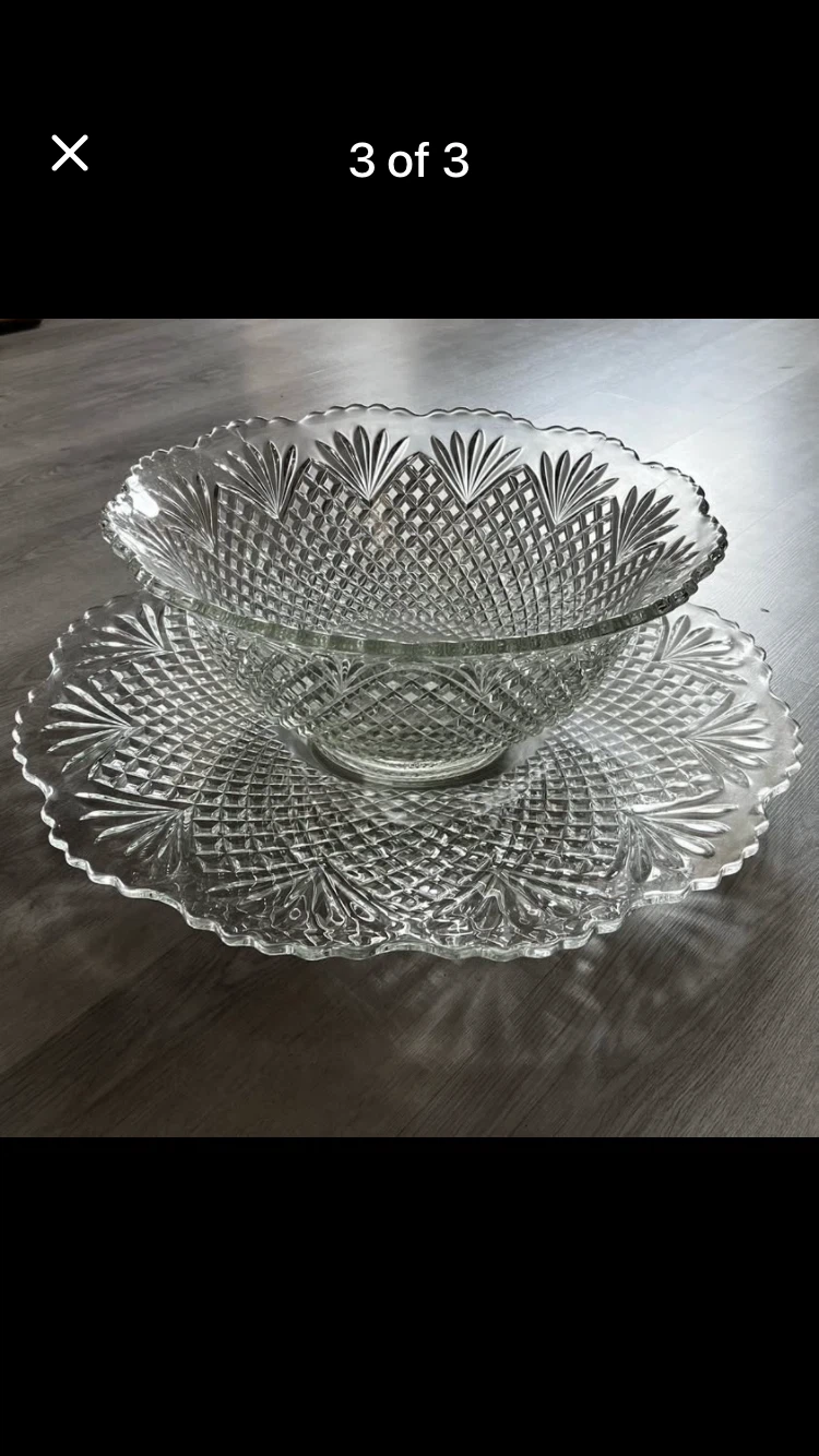Vintage glass Punch Bowl Set - photo 3