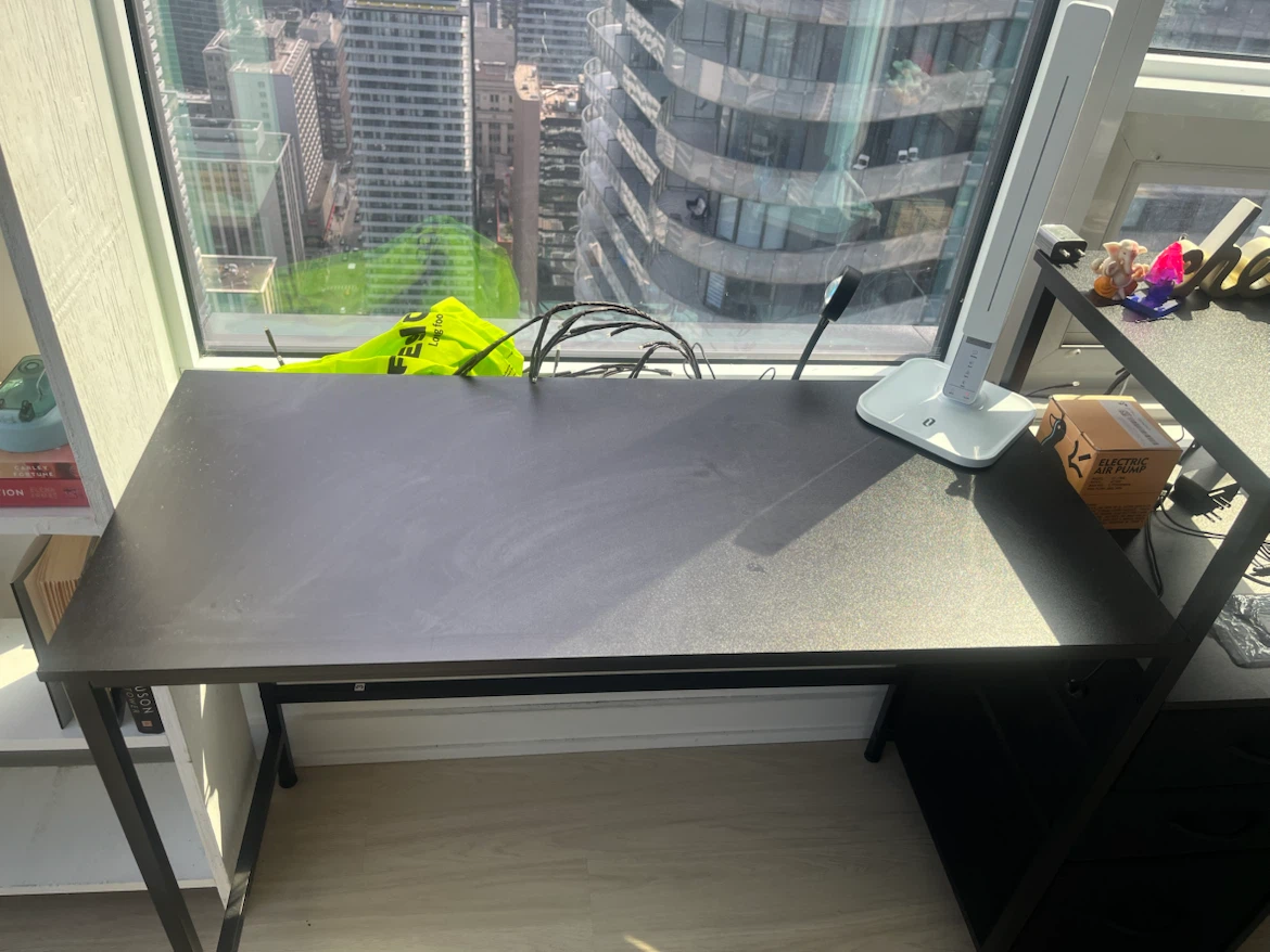 Black Double Desk with 3 Drawers & LED lights - photo 3