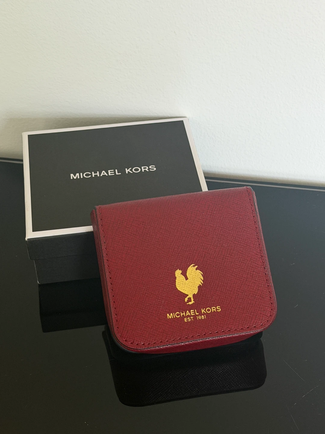 Michael Kors Red Leather Coin Case with Box - photo 3