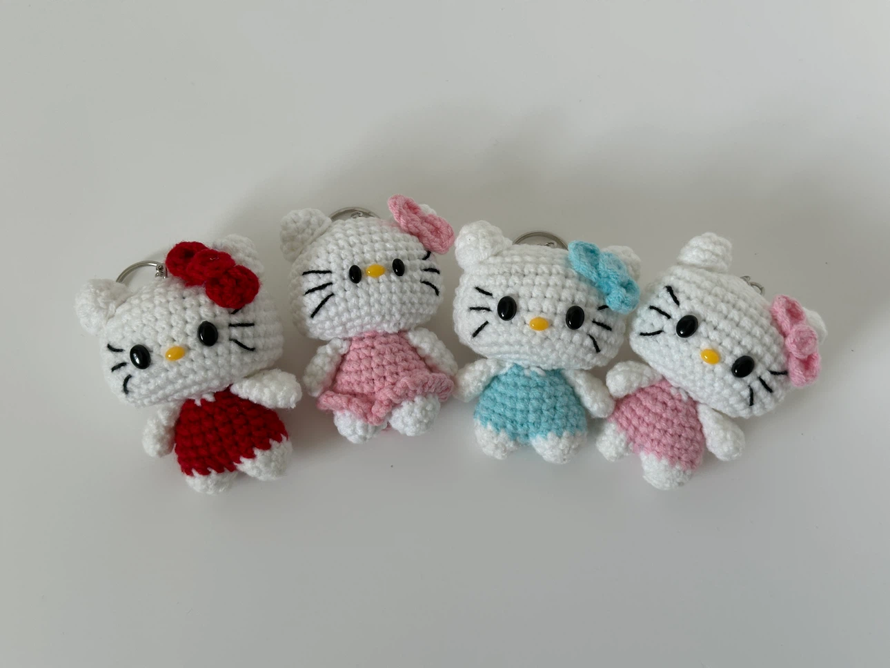 Crocheted Hello Kitty Keychains