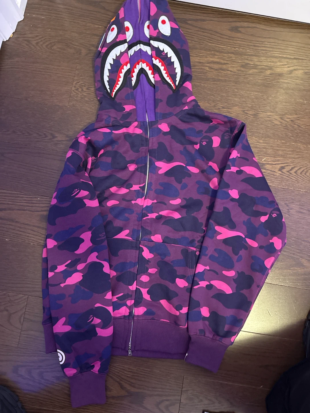 A Bathing Ape Shark Hoodie Purple Camo