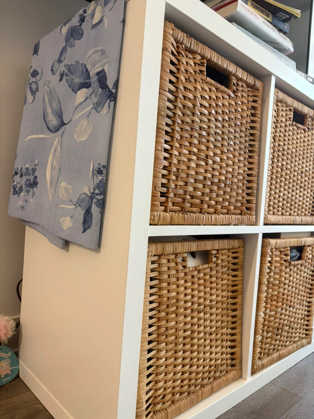 Ikea Kallax - White Cube Storage Unit with 4 Wicker Baskets - photo 3