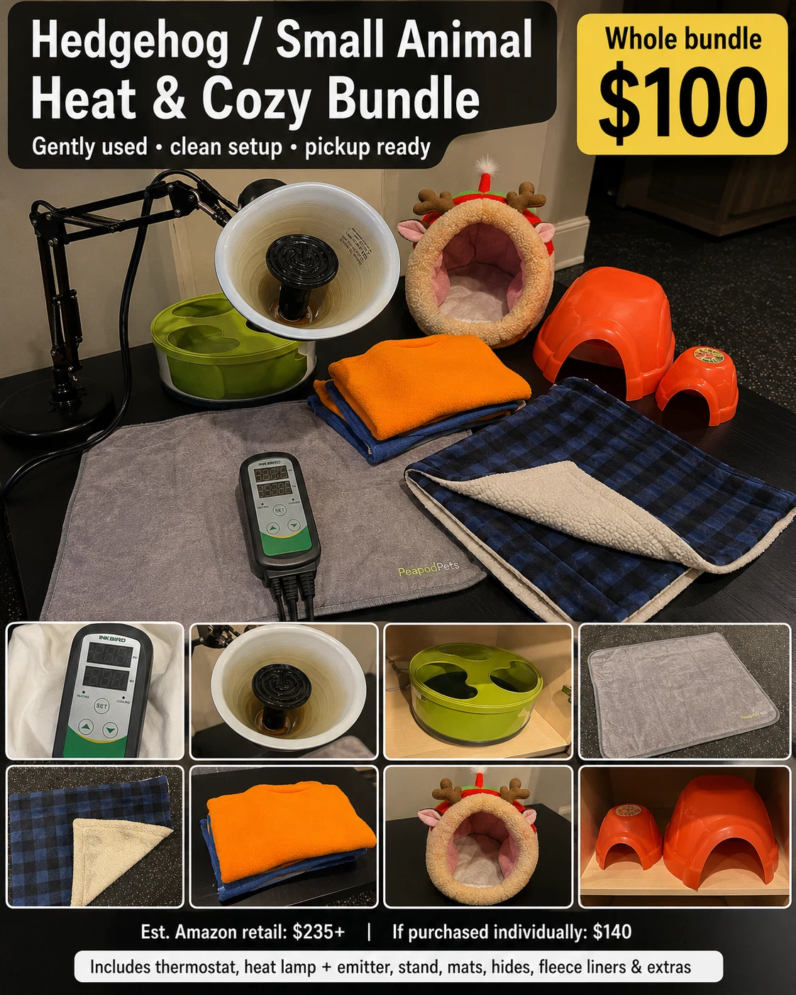 Rabbit/ hamster/ Hedgehog / Small Animal Heating and Cozy Bundle