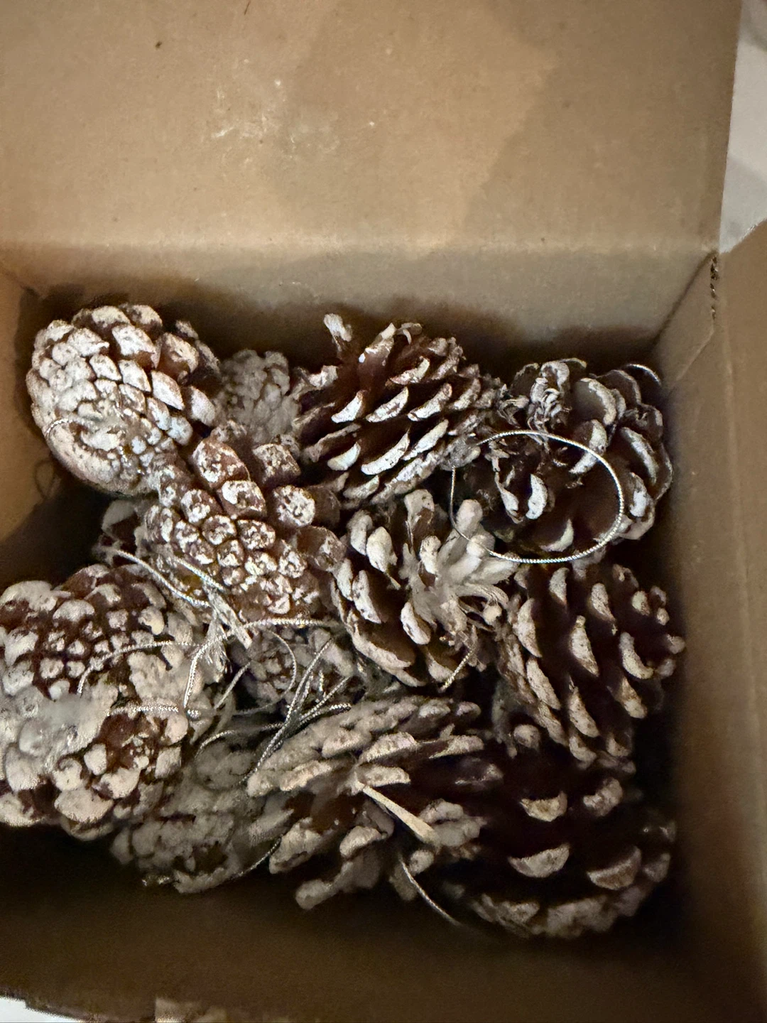 Set of Faux Pinecone Christmas Ornaments