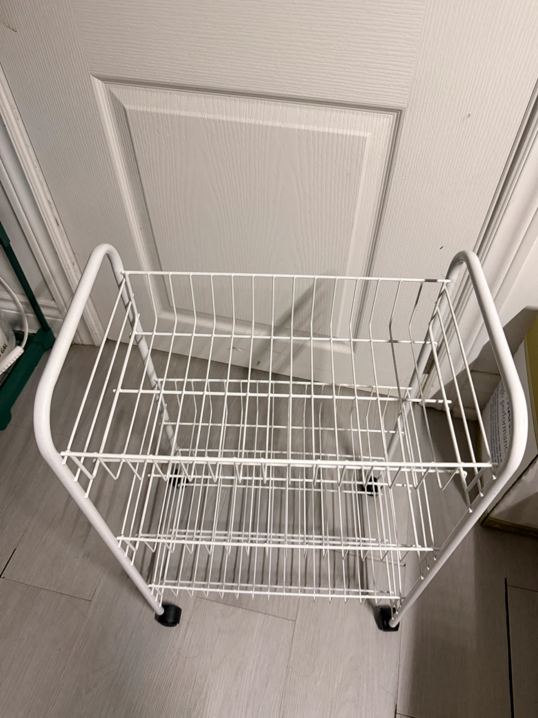 Three-Tier White Wire Rolling Cart - photo 2