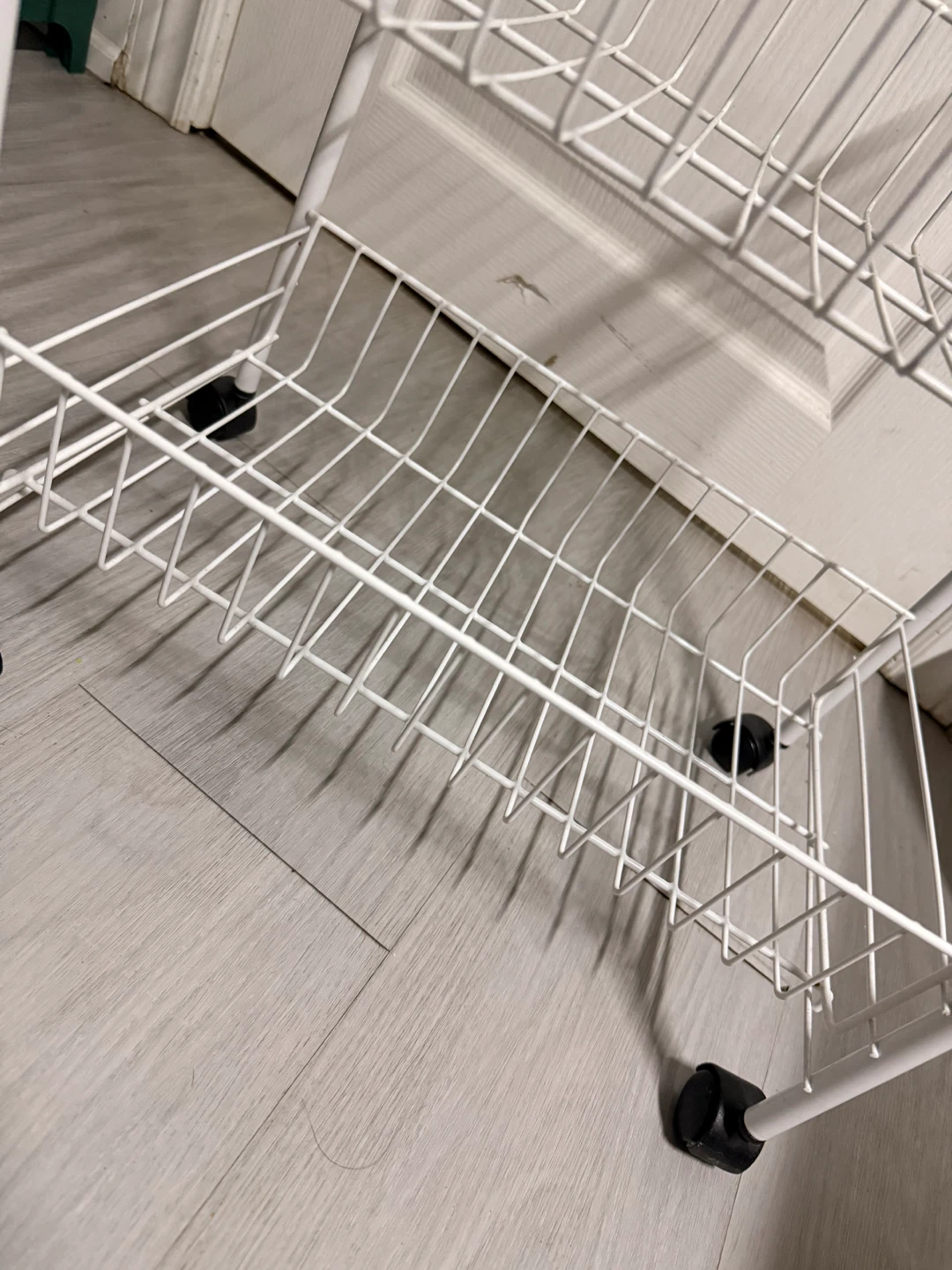 Three-Tier White Wire Rolling Cart - photo 4