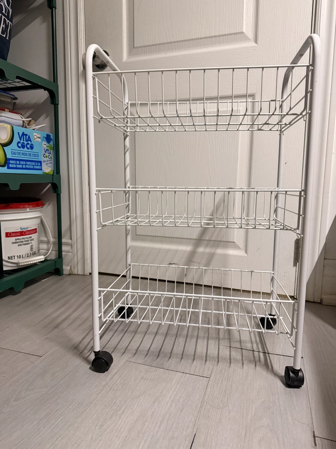 Three-Tier White Wire Rolling Cart - photo 5