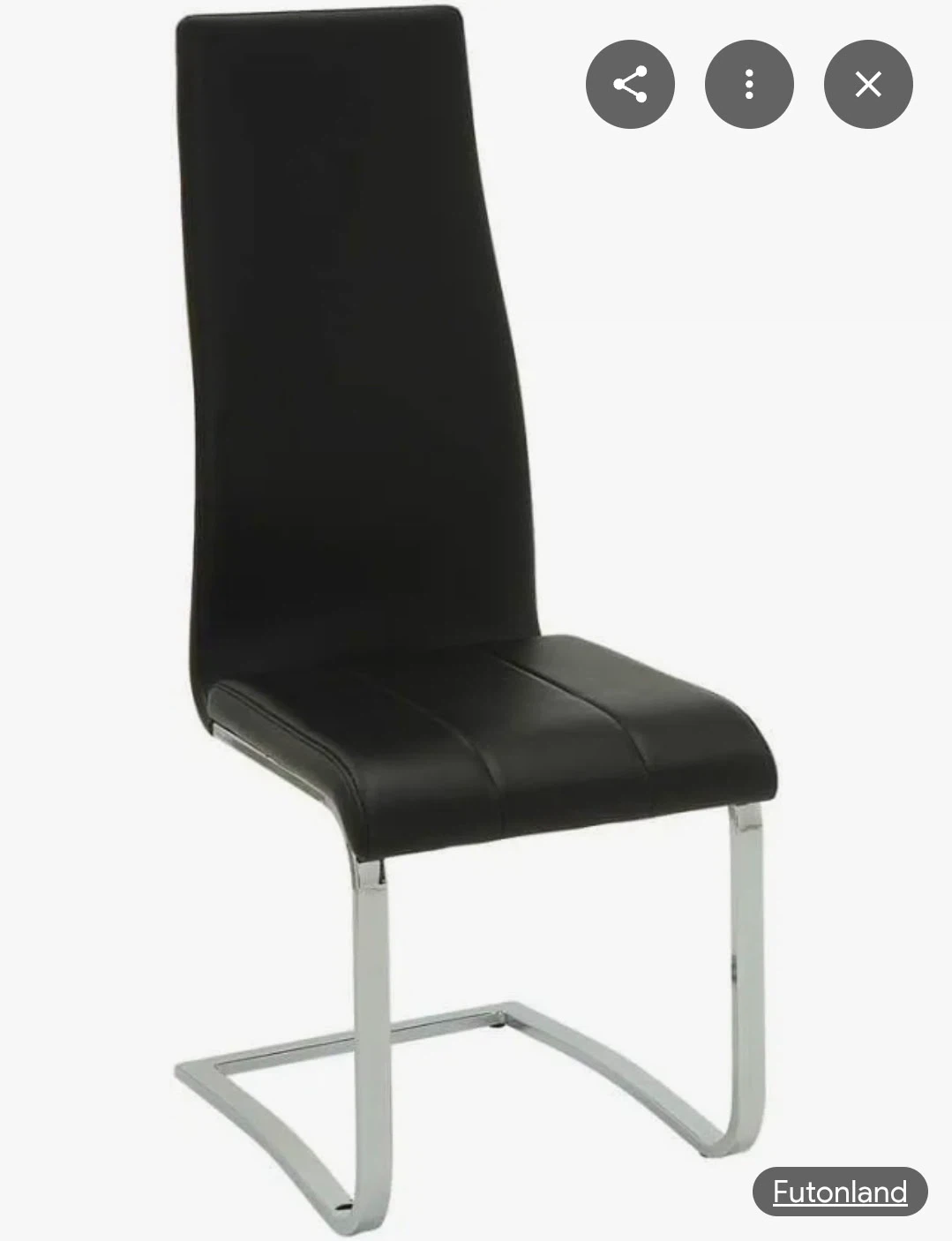 New in box 4 Black Dining Chair with Chrome Base