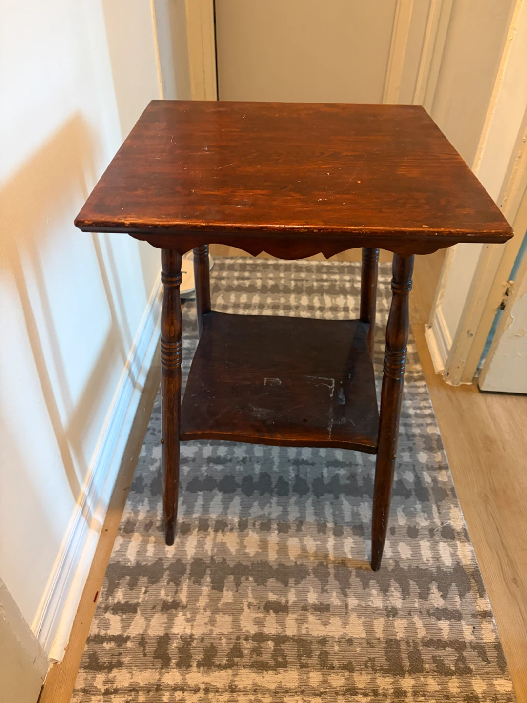 Vintage dark wood side table