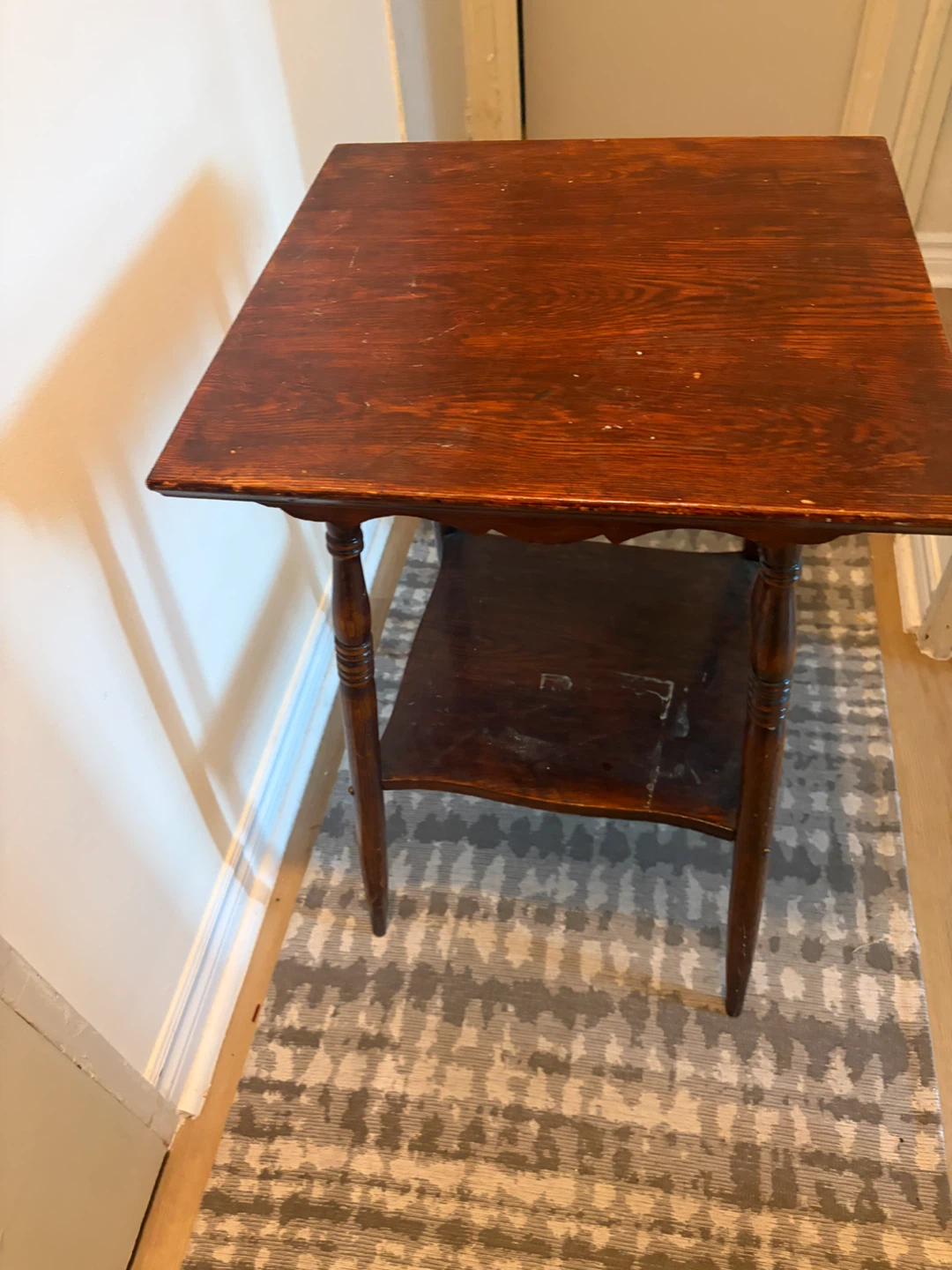 Vintage dark wood side table - photo 2