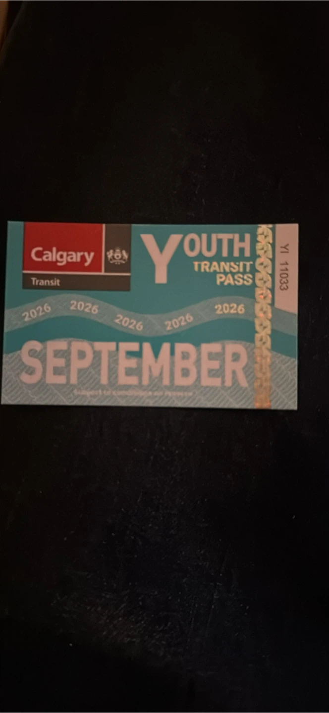 Calgary Transit September 2026 Youth Pass
