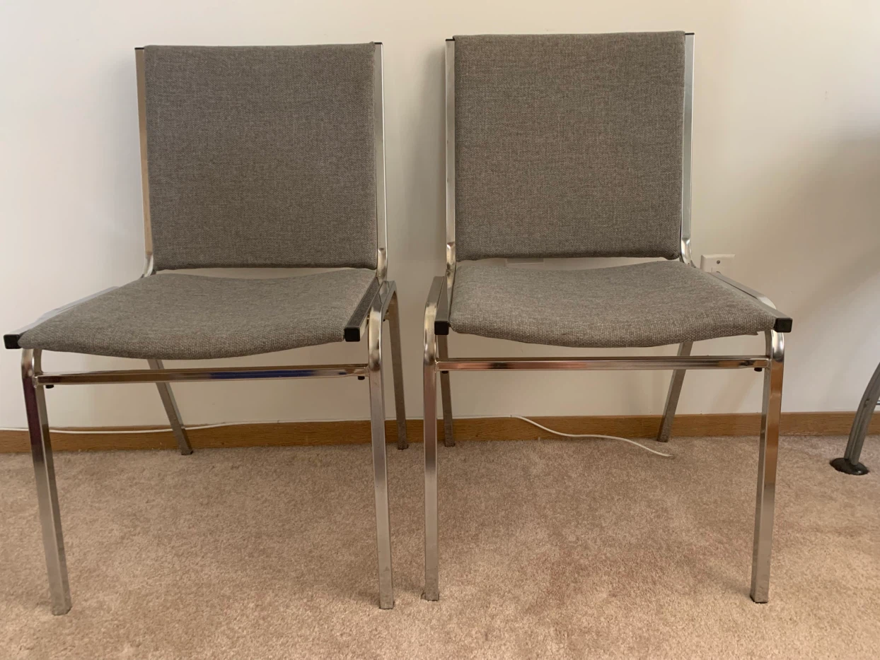 Set of Two Grey Upholstered Chairs - photo 2