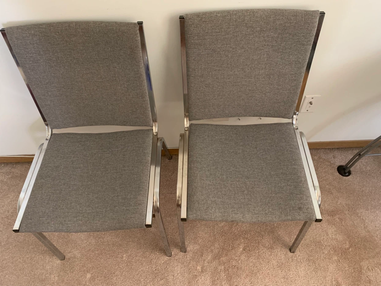 Set of Two Grey Upholstered Chairs - photo 3