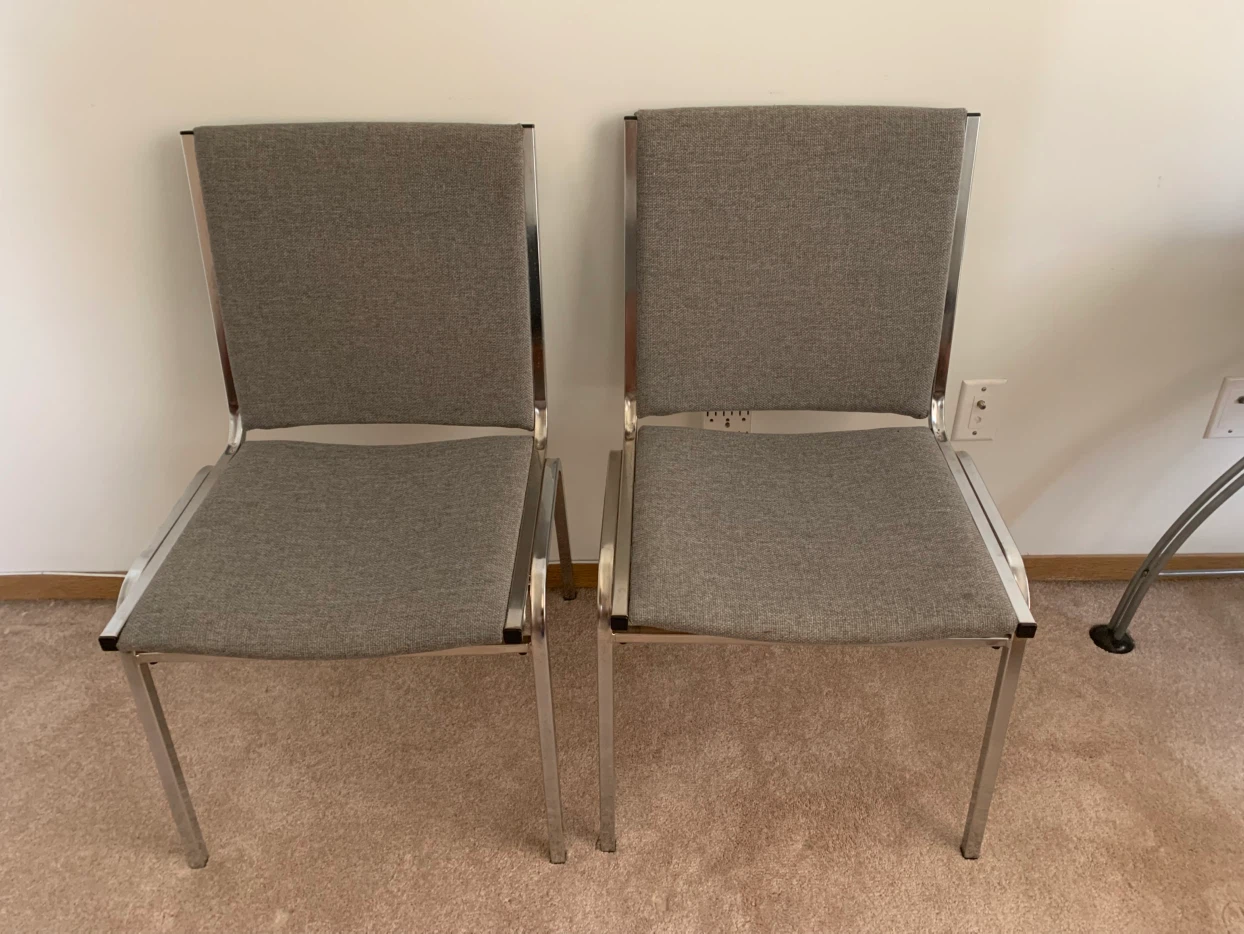 Set of Two Grey Upholstered Chairs - photo 4