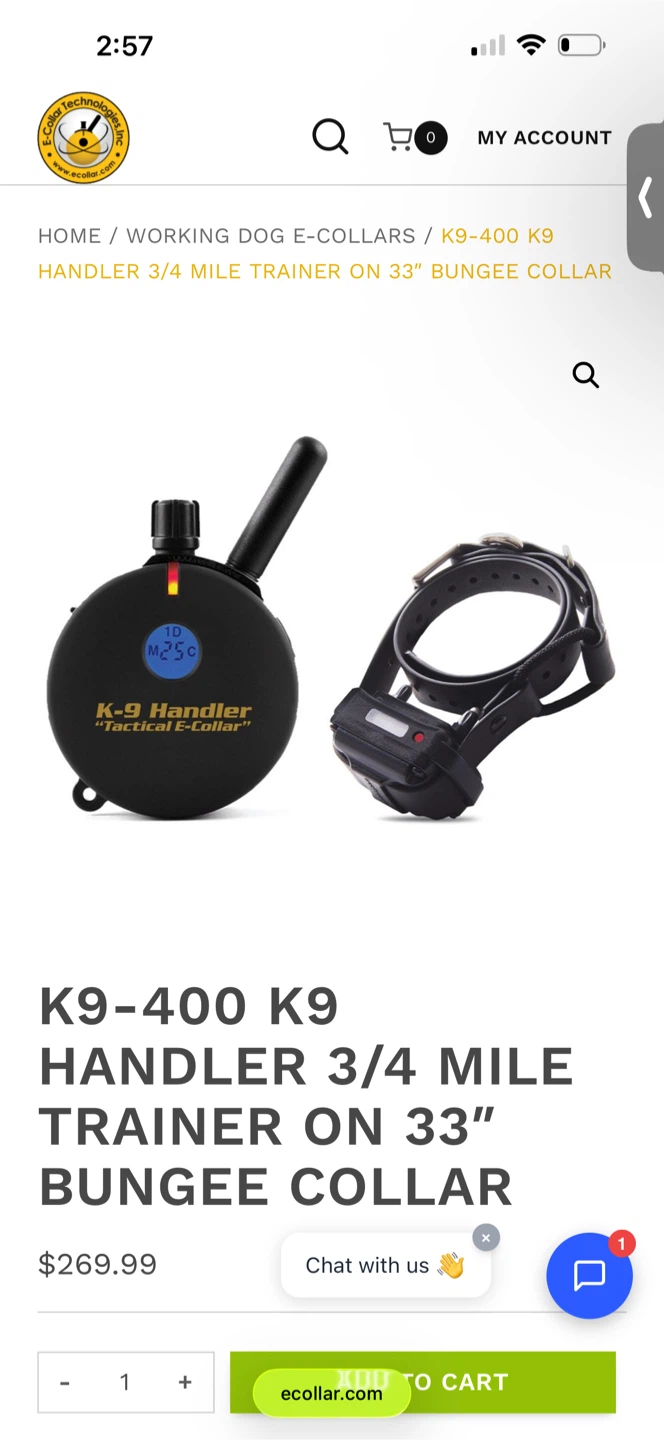 E-Collar Technologies K-9 Handler 3/4 Mile Trainer - photo 2