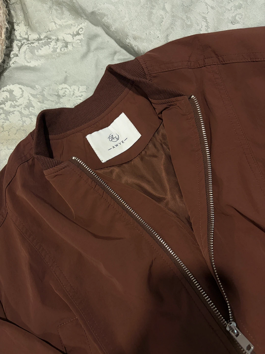 AWYE cropped Brown Bomber Jacket
