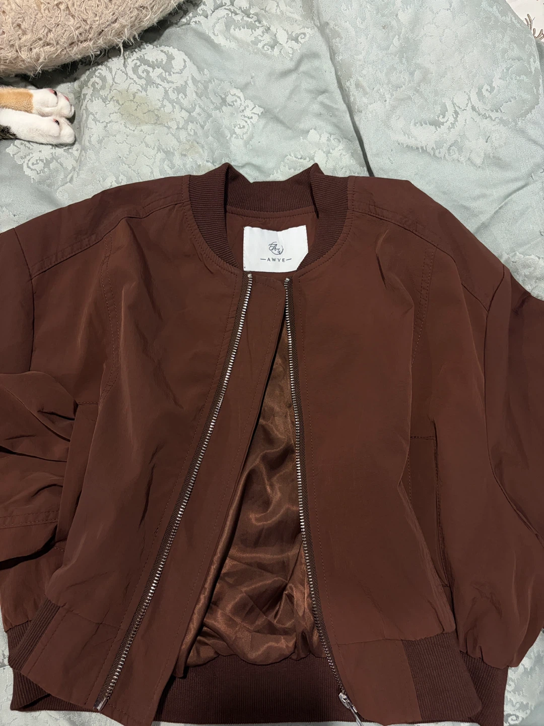 AWYE cropped Brown Bomber Jacket - photo 3