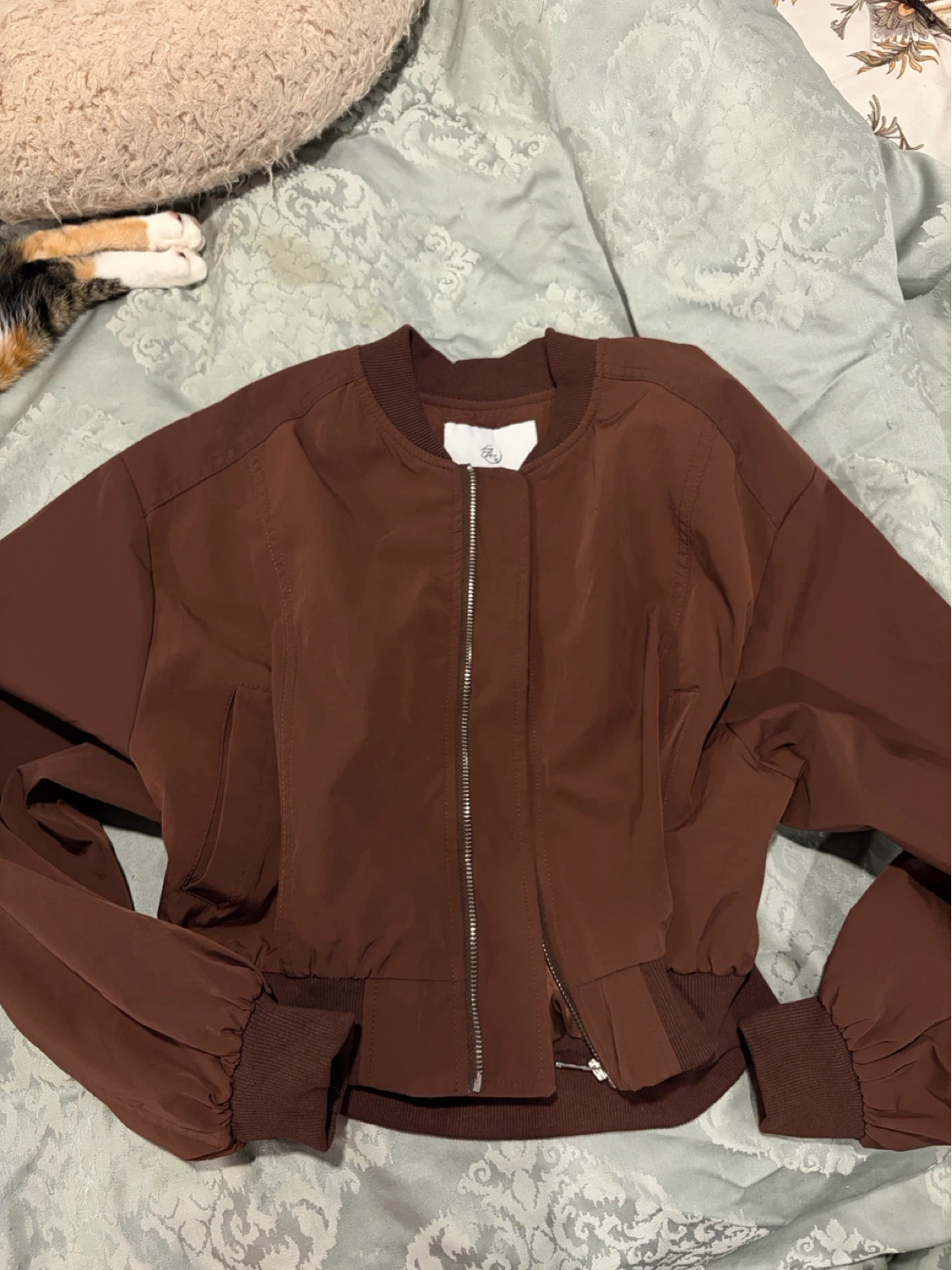 AWYE cropped Brown Bomber Jacket - photo 2