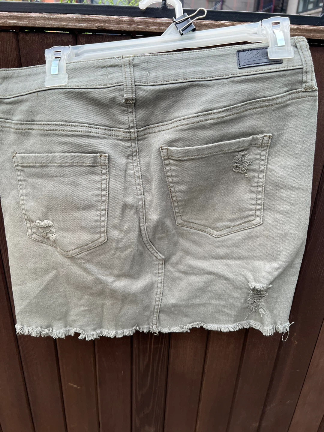 Elan Distressed Denim Mini Skirt - photo 2