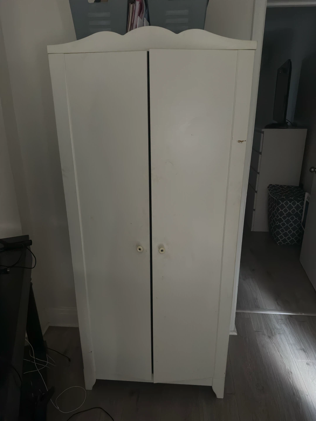 White Two-Door Wardrobe