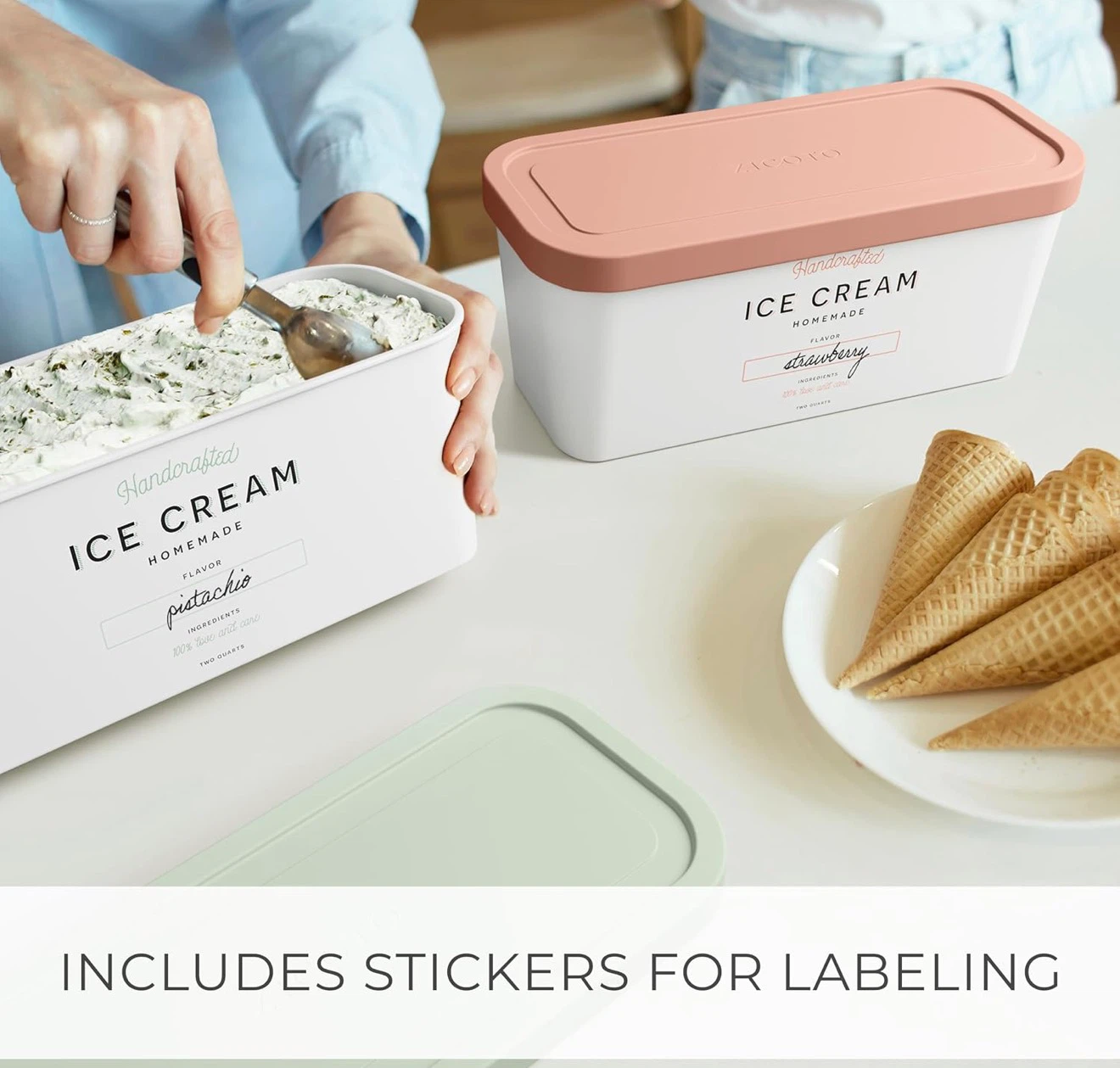 Zicoto Reusable Ice Cream Canisters - Set of 2 - photo 3