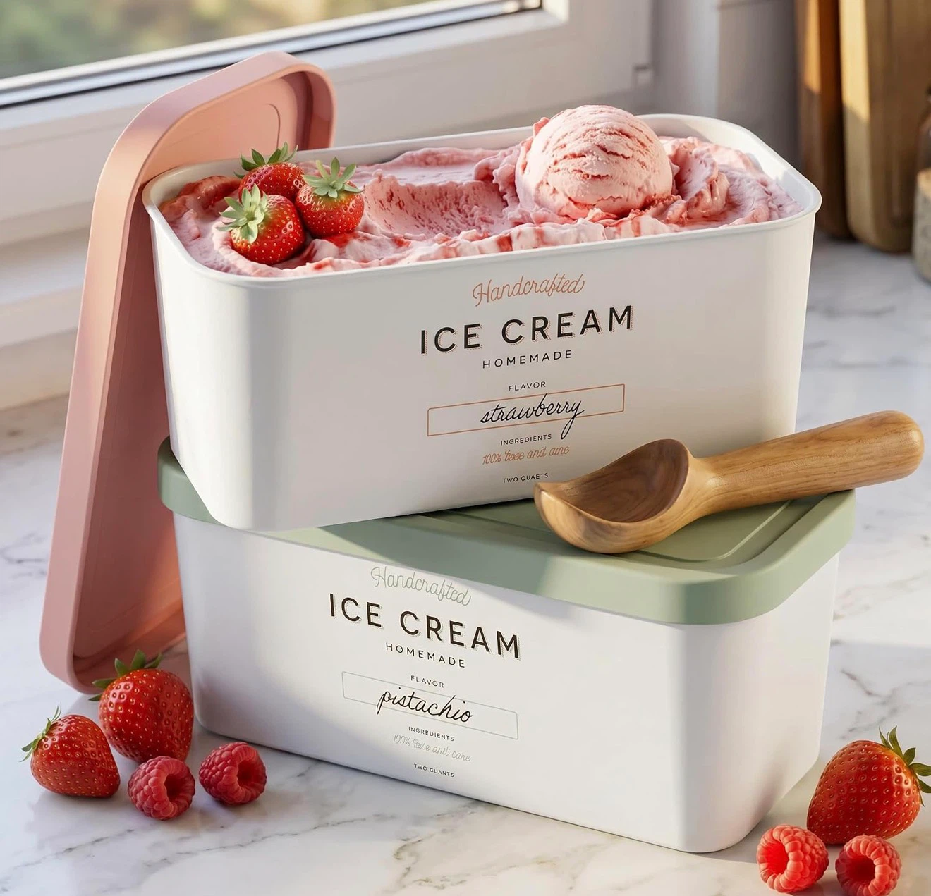 Zicoto Reusable Ice Cream Canisters - Set of 2 - photo 5