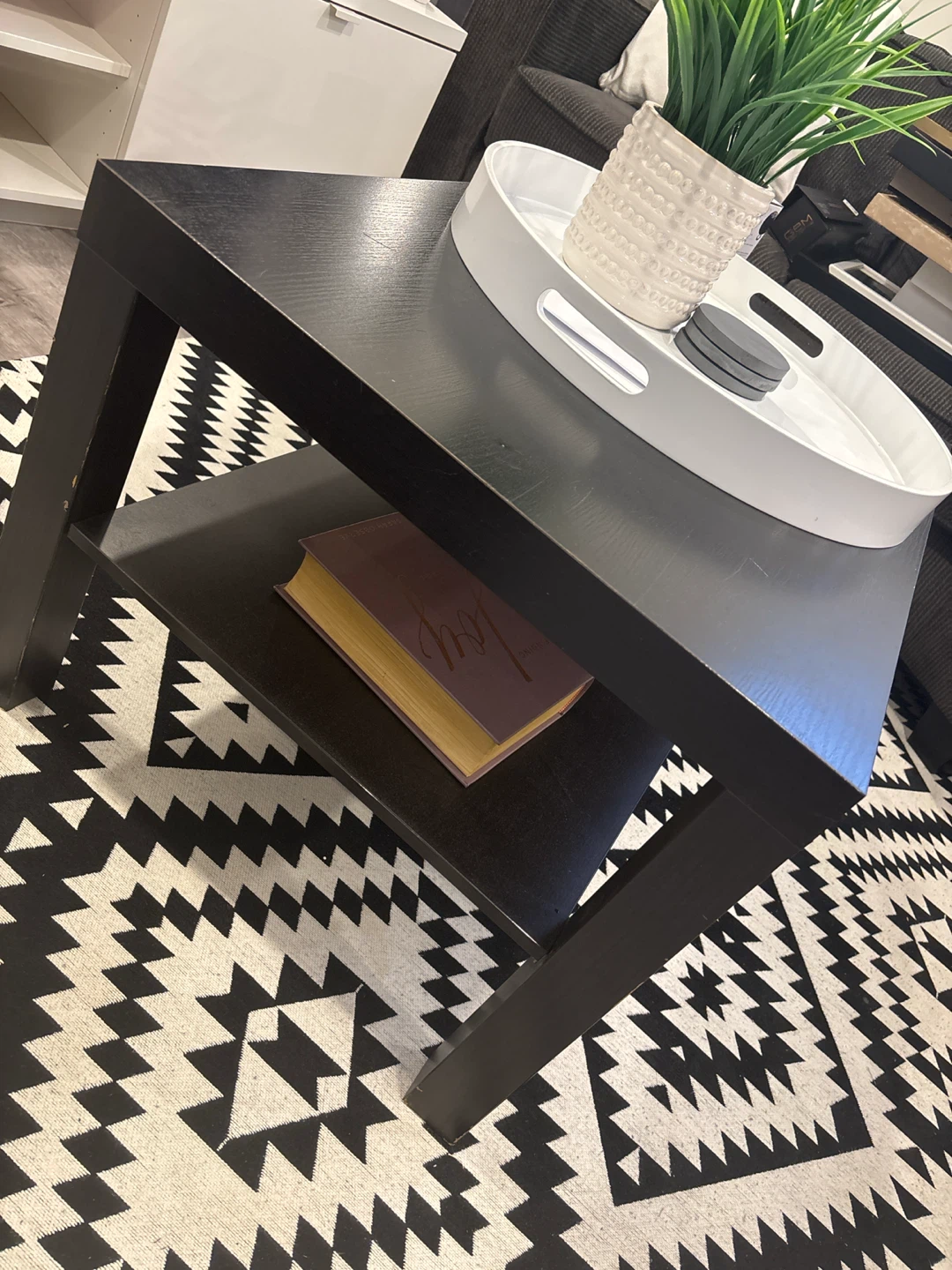 Ikea Black Coffee Table with Shelf - photo 2