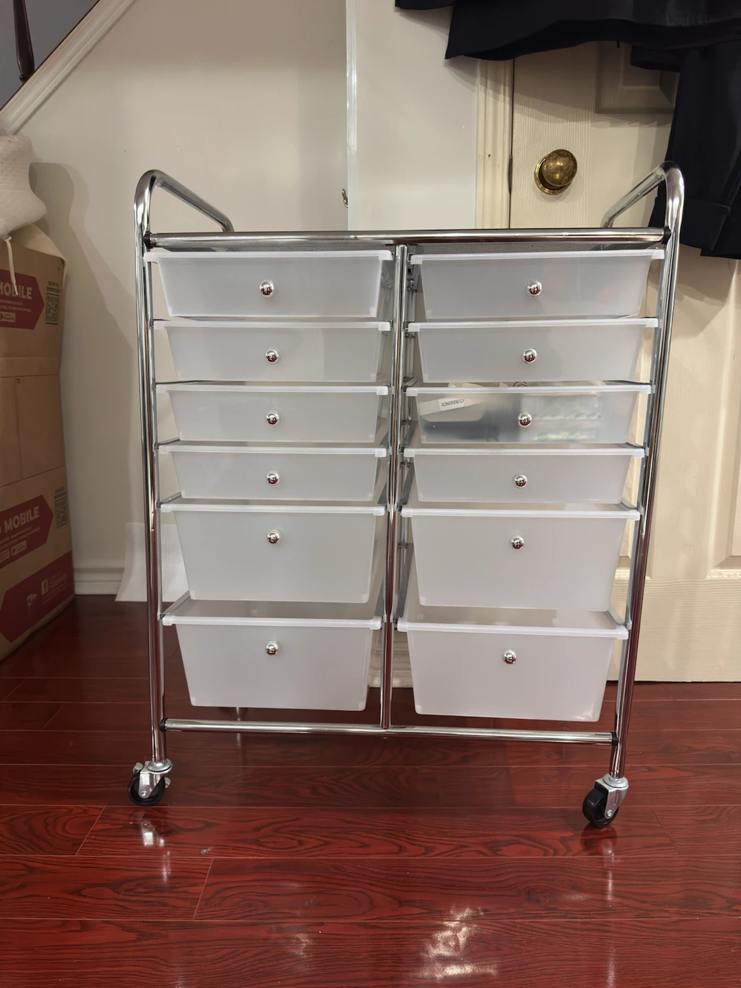 Chrome 12-Drawer Rolling Storage Cart