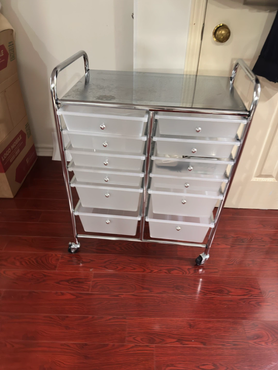 Chrome 12-Drawer Rolling Storage Cart - photo 2