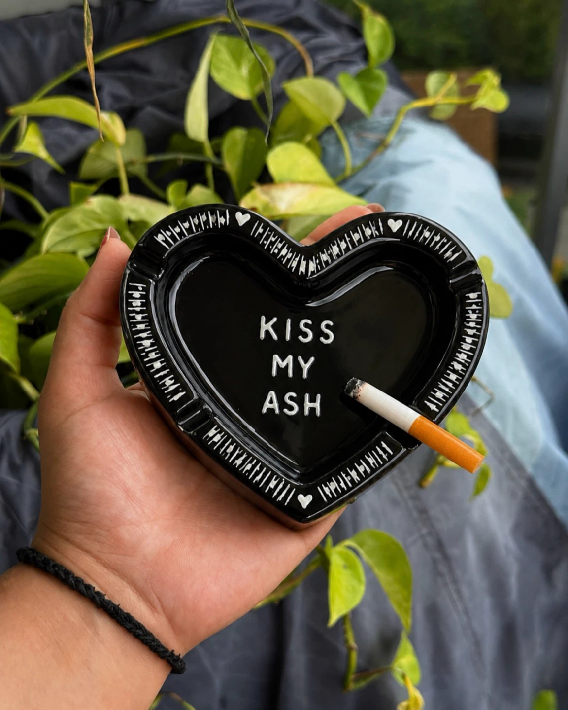 Heart Shaped "Kiss My Ash" Ashtray
