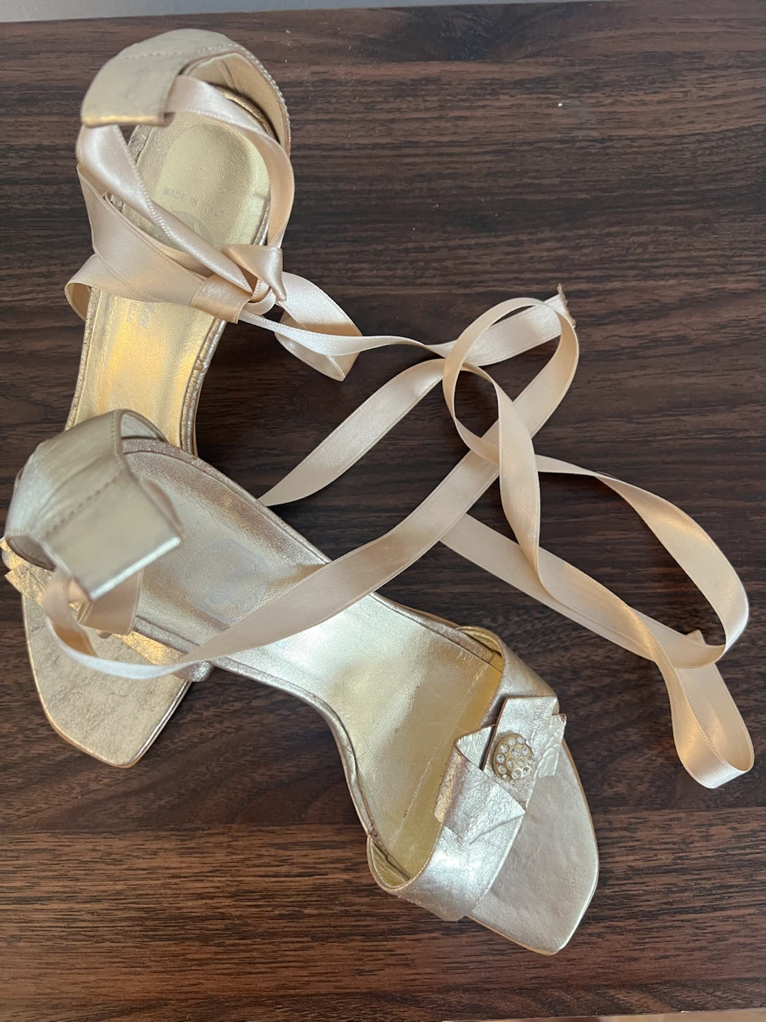 Gold Strappy Heels - Size 36 - Worn Twice