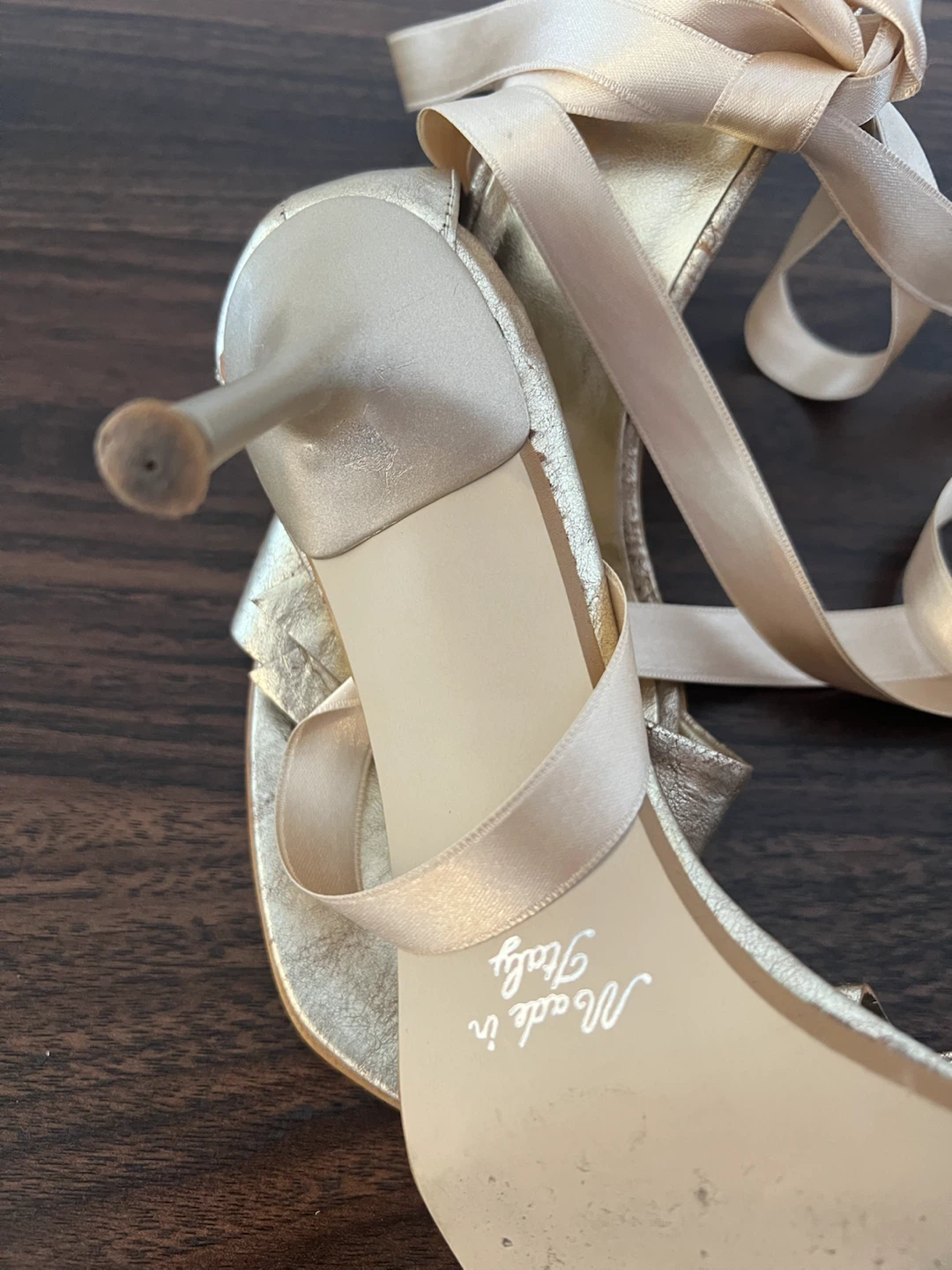Gold Strappy Heels - Size 36 - Worn Twice - photo 2